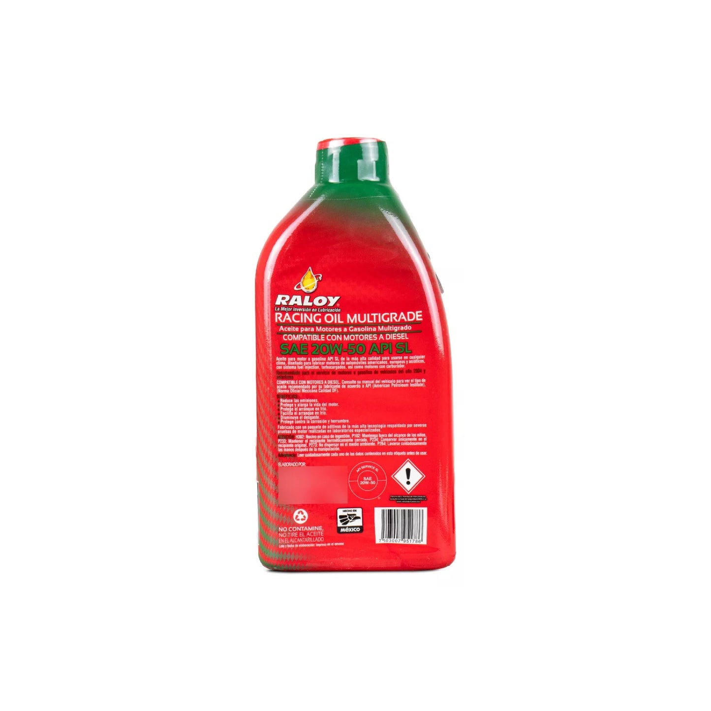 Aceite para motores a gasolina multigrado SAE 20W-50 API SL Raloy